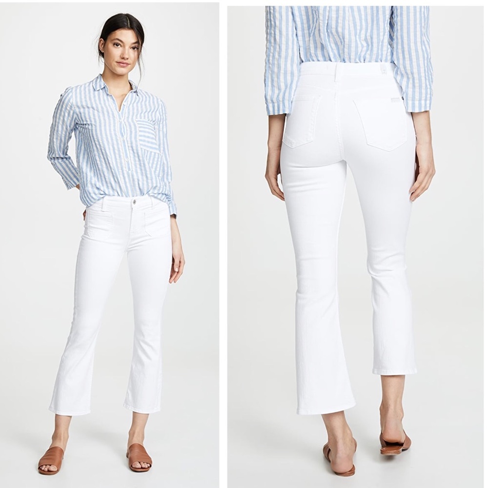 7 For All Mankind White Slim Kick Jeans